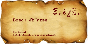 Bosch Örzse névjegykártya